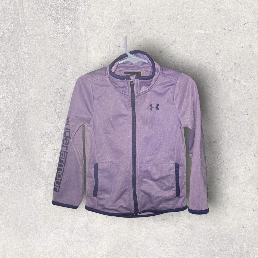 Under Armour Girls' Lavender Full-Zip‎ Jacket with Dark Purple Trim 3T